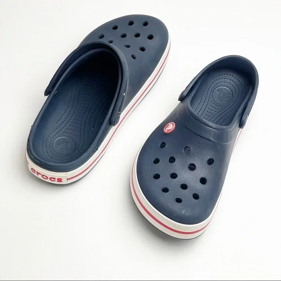 CROCS | Shoes | Retro Looking Blue Crocs With Fun Redwhite  display picture 1